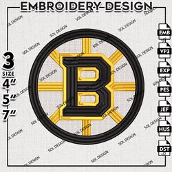 nhl boston bruins machine embroidery design files, nhl embroidery, nhl boston bruins embroidery, embroidery design