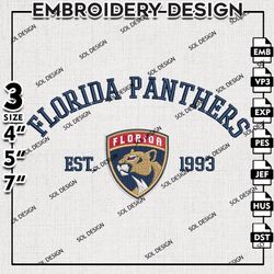 florida panthers logo embroidery designs, nhl embroidery, nhl florida panthers, machine embroidery, digital download