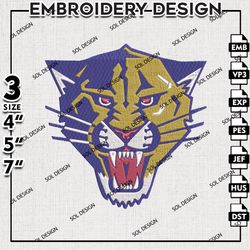 nhl florida panthers embroidery design, nhl logo embroidery, nhl florida panthers machine embroidery, embroidery design