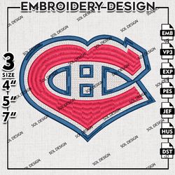 nhl montreal canadiens embroidery design, nhl embroidery, nhl montreal canadiens logo embroidery, embroidery design