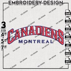 nhl montreal canadiens machine embroidery design, nhl embroidery, nhl montreal canadiens embroidery, embroidery design