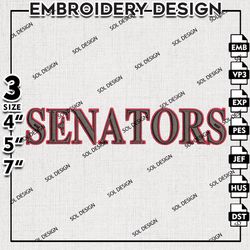 ottawa senators logo embroidery designs, nhl embroidery, nhl ottawa senators, machine embroidery, digital download