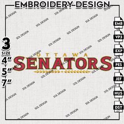 ottawa senators embroidery designs, nhl logo embroidery, nhl ottawa senators, machine embroidery, digital download