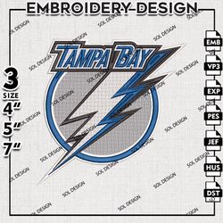 nhl tampa bay lightning embroidery design, nhl embroidery, nhl tampa bay lightning embroidery, machine embroidery design