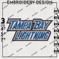 nhl tampa bay lightning machine embroidery design, nhl embroidery, nhl lightning embroidery, machine embroidery design