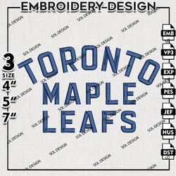 toronto maple leafs text team embroidery design, nhl embroidery, nhl maple leafs embroidery, machine embroidery design