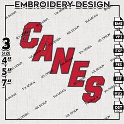 nhl hurricanes text logo embroidery file, nhl embroidery, carolina hurricanes embroidery, machine embroidery design