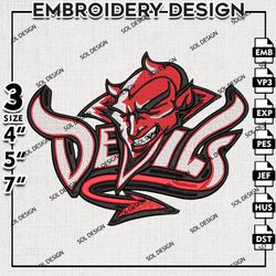 new jersey devils nhl logo embroidery file, nhl embroidery, nhl devils embroidery, machine embroidery design