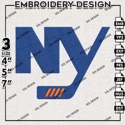 New York Islanders NHL NY Logo Embroidery File, NHL Embroidery, NHL Islanders Embroidery, Machine Embroidery Design