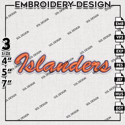 islanders nhl text logo embroidery file, nhl embroidery, nhl new york islanders embroidery, machine embroidery design