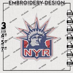 New York Rangers Embroidery Design Files, NHL Machine Embroidery, NHL New York Rangers Embroidery, Embroidery Design