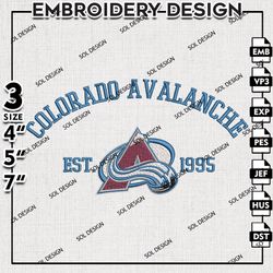 nhl colorado avalanche embroidery design, nhl embroidery, nhl colorado avalanche embroidery, machine embroidery design