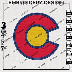 colorado avalanche embroidery design, nhl machine embroidery, nhl colorado avalanche logo embroidery, embroidery design