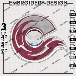 colorado avalanche embroidery, nhl embroidery deign files, nhl colorado avalanche machine embroidery, embroidery design