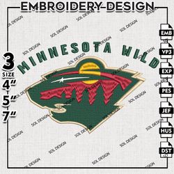 nhl minnesota wild logo embroidery design, nhl embroidery, nhl minnesota wild embroidery, machine embroidery design