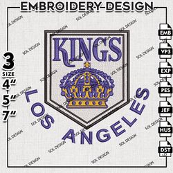 nhl los angeles kings embroidery designs, nhl embroidered, los angeles kings embroidery designs, hockey logo embroidery