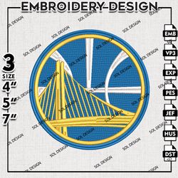 golden state warriors machine embroidery design, nba embroidery, nba golden state embroidery, machine embroidery design