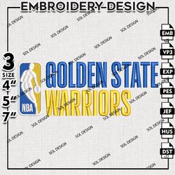 nba golden state warriors logo embroidery design, nba embroidery, nba warriors embroidery, machine embroidery design