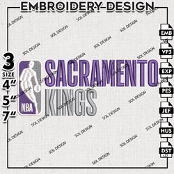 nba sacramento kings logo embroidery designs, nba machine embroidery designs, nba kings logo, digital download