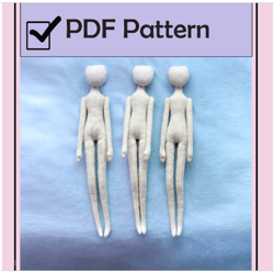 pdf, cloth doll pattern 10.8"ukraine without description women body, soft doll pattern,helloween