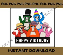 gorilla tag png image  fan art digital download, happy birthday gamer birthday cake clipart