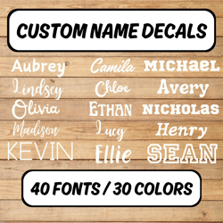 small custom name decal | personalized name labels large | many sizes name decals