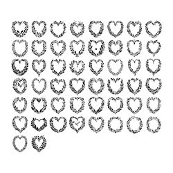 flower heart floral element draw black