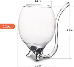 inftyle vampire wine glass set of 2 cocktail glass 12oz with drinking tube straw creative glass decanter cups mugs