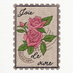 joie de vivre rose bouquet stamp ( embroidery design , anime embroidery , machine embroidery design anime slider naruto