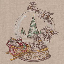 vintage snowglobe santa's flight sc embroidery design , anime embroidery , machine embroidery design anime slider naruto