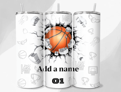 basketball add a name and number 20oz tumbler with straw for hot and cold drinks a perfect git idea