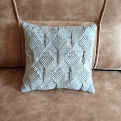 fortune pillow crochet pattern, crochet pillow pattern, crochet cushion pattern, grey textured pillow crochet pattern