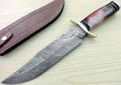 custom handmade damascus steel 14" inches hunting knife