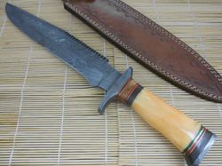 custom handmade damascus steel beautiful hunting knife