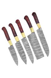 handmade damascus steel kitchen & chef knives 5 pcs set