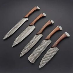 custom handmade knives set damascus steel chef & kitchen