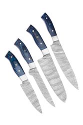 custom handmade damascus knives chef & kitchen 4 pcs set