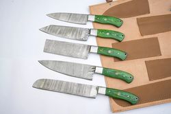 custom handmade damascus steel kitchen & chef knives set 4 pcs