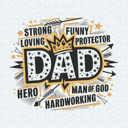 funny dad man of god fathers day svg