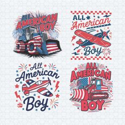 all american boy happy 4th of july svg png bundle