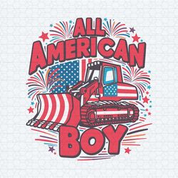 all american boy patriotic excavator svg
