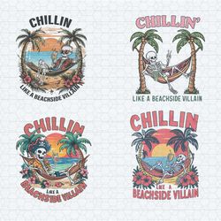 chillin like a beachside villain svg png bundle