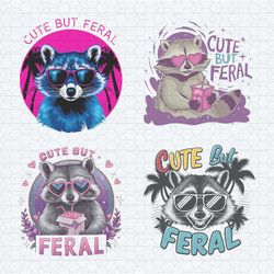 cute but feral racoon meme png bundle