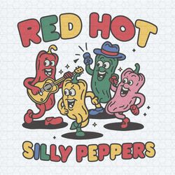 red hot silly peppers dancing rock music svg