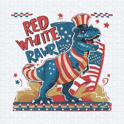 red white and rawr patriotic dinosaur png