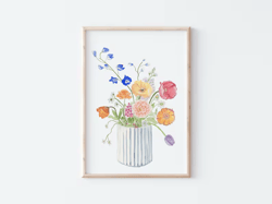 Watercolor flower bouquet | flower bouquet print | floral watercolor | floral painting | watercolor painting | floral ar