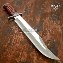 1 of a kind custom d2 unique large bowie knife exotic wood handle