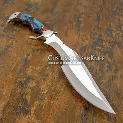 hand crafted custom d2 full tang persian fighter bowie knife