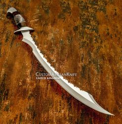 hand forged custom sword bowie knife bone handle best gift