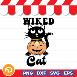wicked cat svg, png, eps, dxf digital download